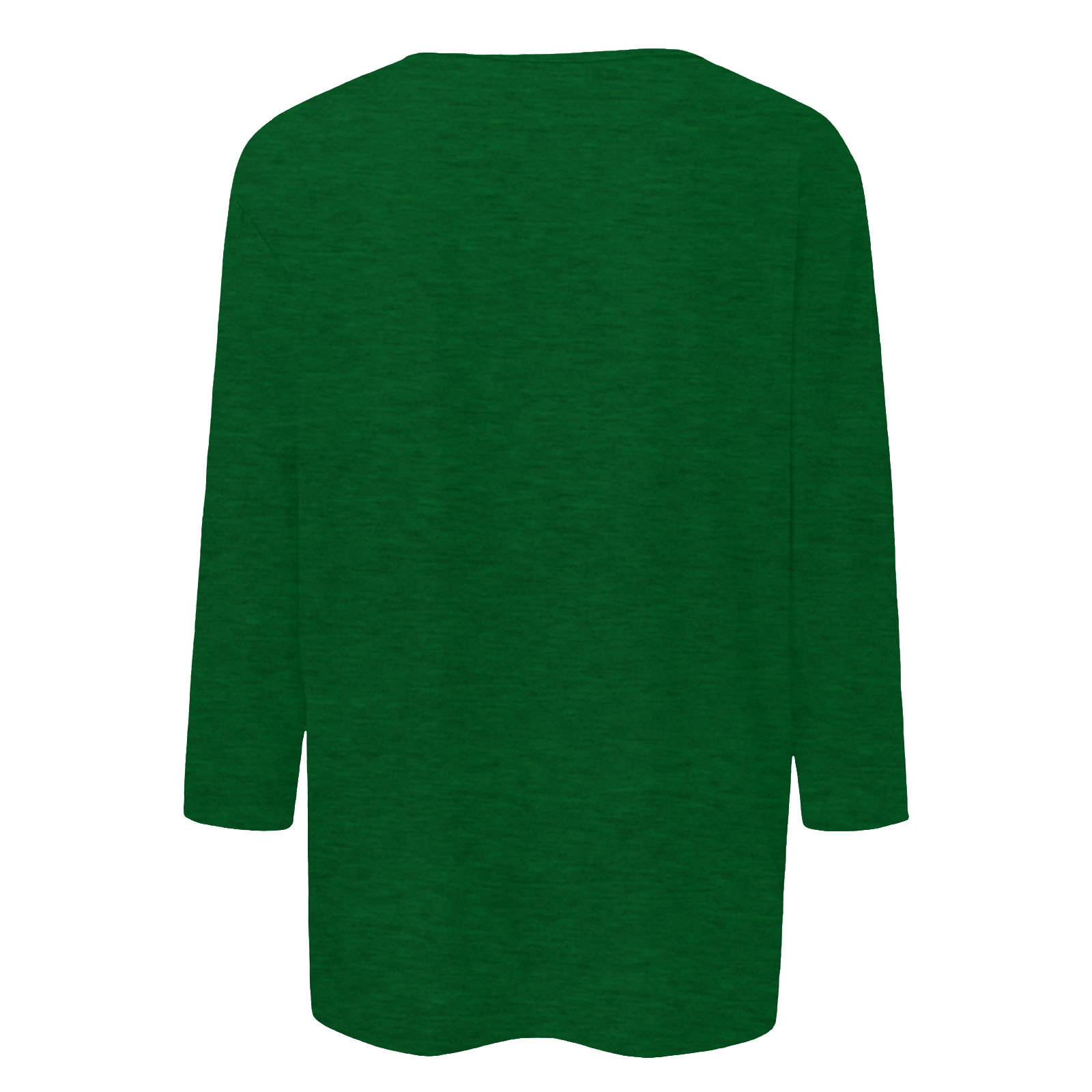 thumbnail image 5 of Camiseta básica de verano informal de color liso con cuello en V para mujer - Poliéster, manga 3/4, aberturas laterales - S-XXL, 5 of 5